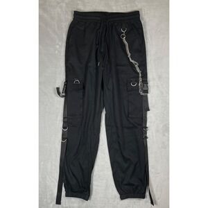 Manfinity Cyberpunk Techwear Cargo Jogger Pants Men's S Black Goth Punk